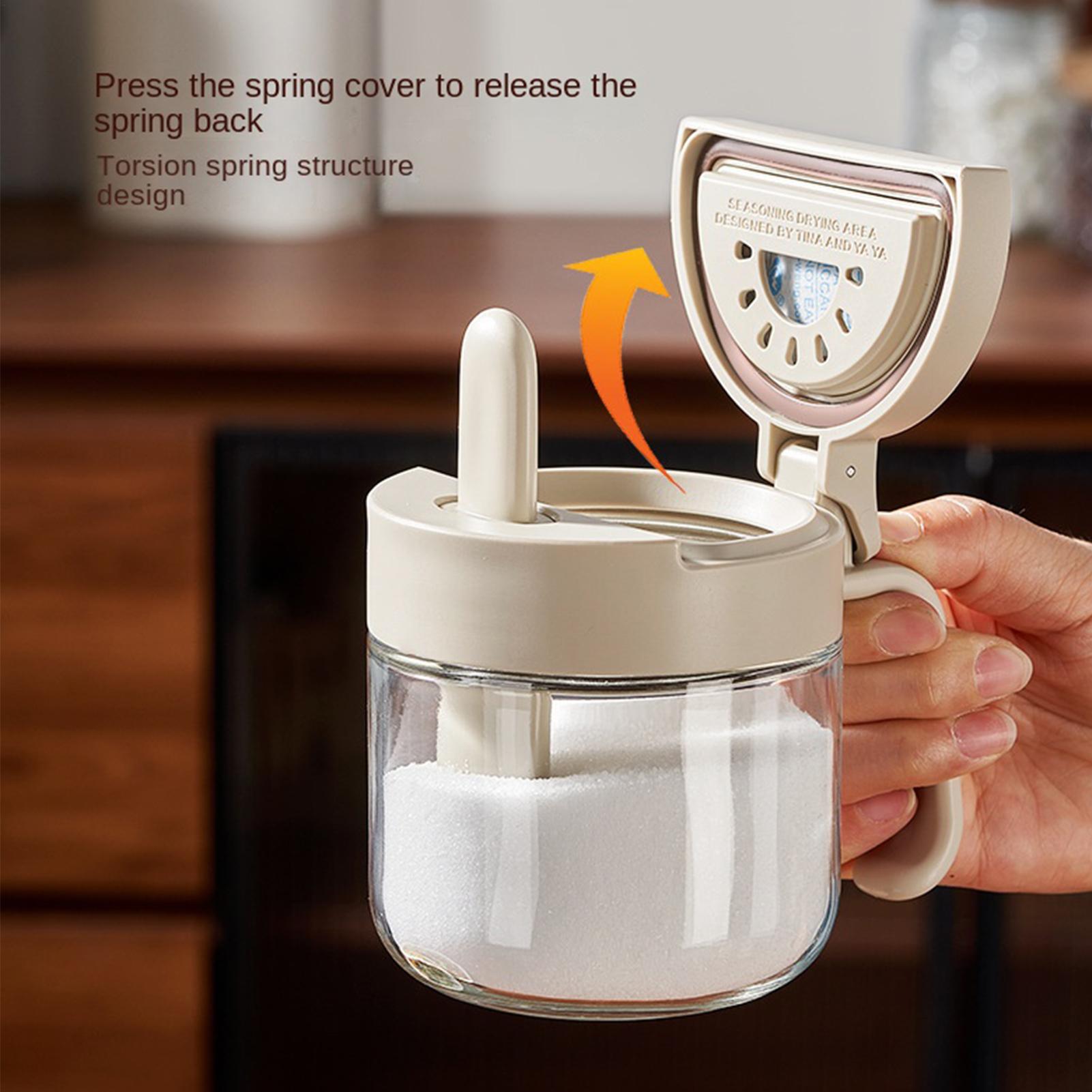 Kitchen Appliances Cabinet - Seasoning Jar Leak-Proof Salt Storage with