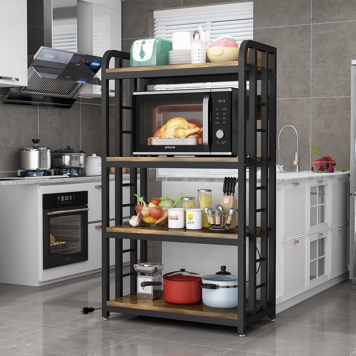 4 Tier Kitchen Bakers Rack Wit - Kitchen Appliances Outlet review and price