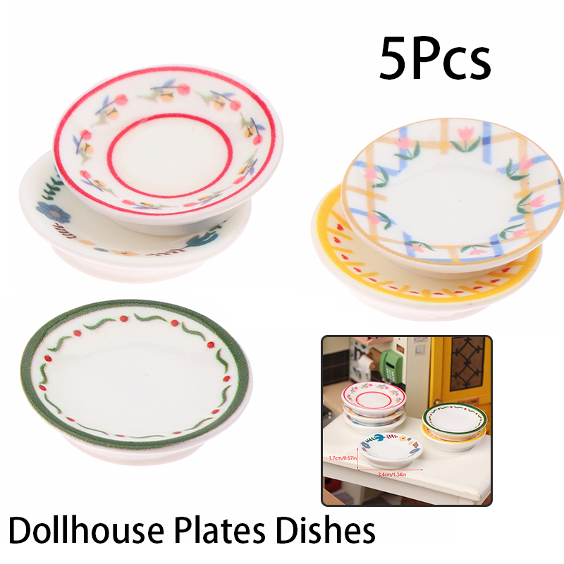 5Pcs 1/12 Dollhouse Mini Plate - Kitchen Appliances Store review and price