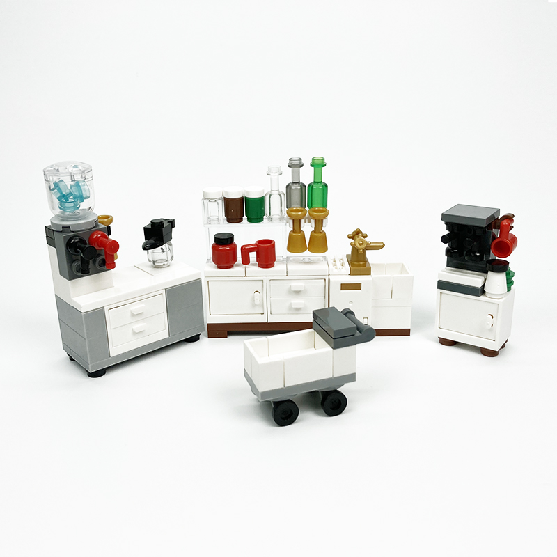 MOC block creative toys kitche - Kitchen Appliances Cabinet review and price